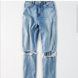 AE stretch ripped curvy mom jean